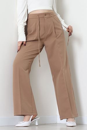 Dabıl Kumaş Beli Bağcıklı Pantolon Latte - 51615.683.