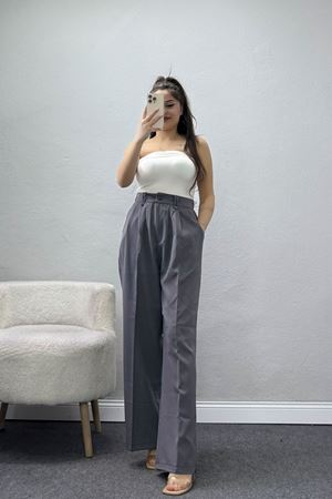 Dabıl Kumaş Lastikli Pantolon Füme - 51612.683.