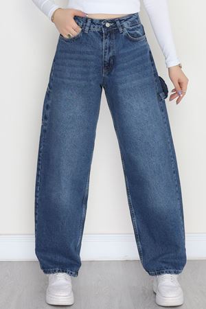 Carpenter Detaylı Baggy Kot Pantolon Lacivert - 40087.1184.
