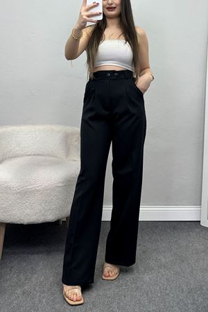 Bel Lastikli Palazzo Pantolon Siyah1 - 30388.1397.