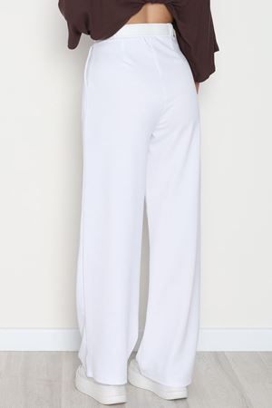 Kemerli Zra Krep Palazzo Pantolon Beyaz - 30777.1865.