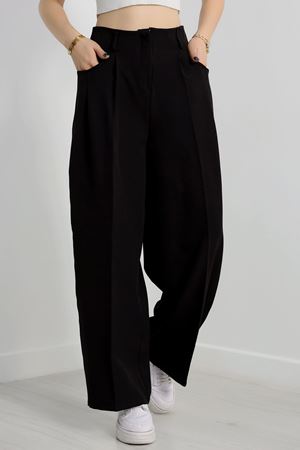 Cepten Pileli Palazzo Pantolon Siyah - 90113.1397.