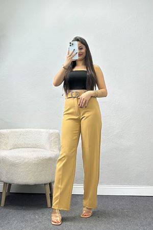 Kemerli Palazzo Pantolon Hardal - 24194.1397.