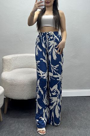 Desenli Dokuma Pantolon Beyazmavi - 12333.1095.