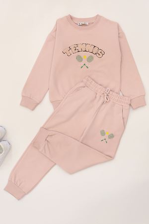 6-9 Yaş Şardonlu Yumoş Kumaş Takım Pudra - 6264361.1576.