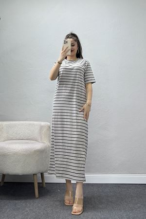 Bisiklet Yaka Süprem Penye Elbise Grisiyah - 70824.1567.