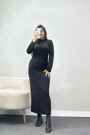 Drapeli Sandy Elbise Siyah - 42541.1949.