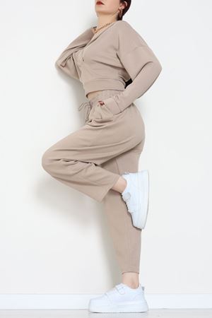 Kapşonlu İkili Modal Takım Vizon - 50916.1995.