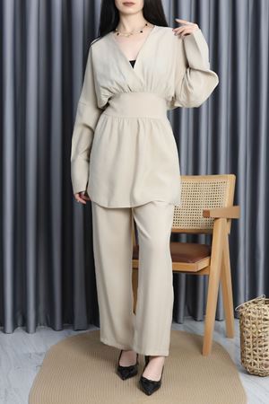 Bağlamalı İkili Takım Bej - 50628.1988.