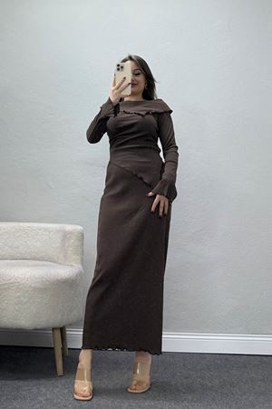 Madonna Yaka Kaşkorse Midi Boy İkili Takım Kahve - 42792.1567.