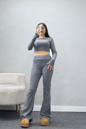 Raporlu Ribana Likralı Takım Füme - 55000.1567.