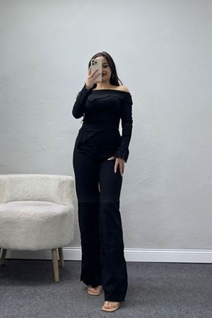 Madonna Yaka Asimetrik Kesim Takım Siyah - 55029.1567.