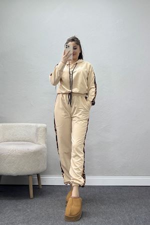 Leopar Garnili Eşofman Takım Bej - 20112.1857.