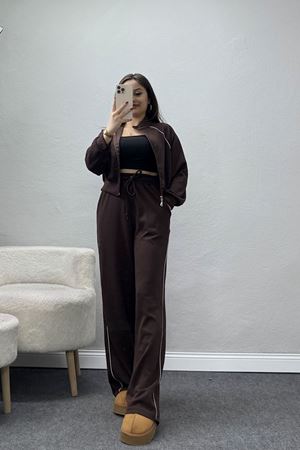 Biyeli Modal Eşofman Takımı Acıkahve - 4130.1247.