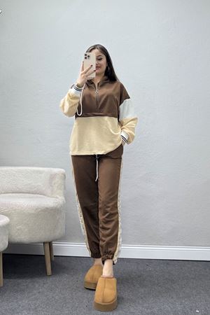 Parçalı Eşofman Takımı Kahvebej - 8122.1005.