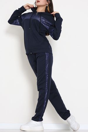 Pul Garnili 2 İplik Eşofman Takımı Lacivert - 50800.1857.