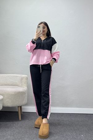 Parçalı Eşofman Takımı Siyahpembe - 8122.1005.