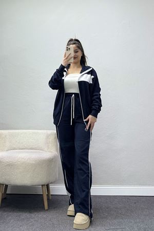 Garnili Fermuarlı 2 İplik Eşofman Takımı Lacibeyaz - 50790.1857.