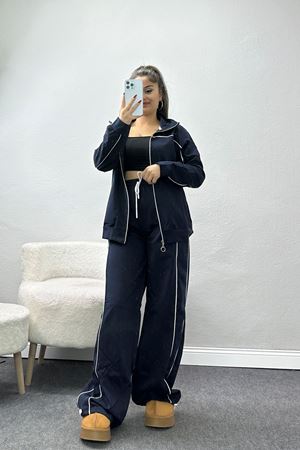 Biyeli 2 İplik Eşofman Takımı Lacivert - 50794.1857.