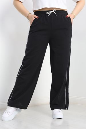 Çift Biyeli Büyük Beden Eşofman Altı Siyah - 50772.1005.