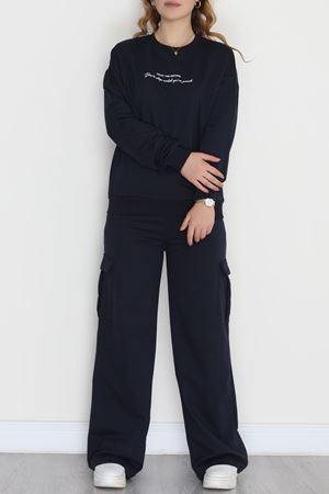 Kargo Cep 2 İplik Eşofman Takımı Lacivert - 50802.1857.