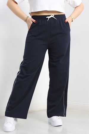 Çift Biyeli Büyük Beden Eşofman Altı Lacivert - 50772.1005.