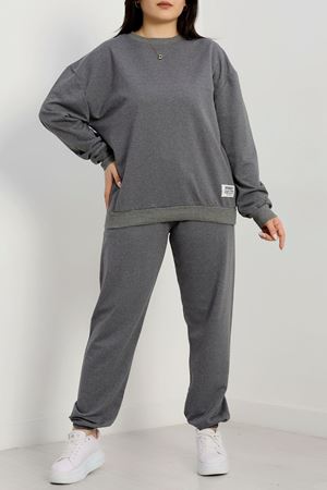 2 İplik Büyük Beden Eşofman Takımı Füme - 50795.1857.