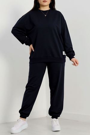 2 İplik Büyük Beden Eşofman Takımı Lacivert - 50795.1857.