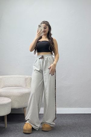 2 İplik Şeritli Eşofman Altı Gri - 40021.1857.