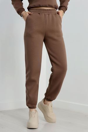 Paça Lastikli 3 İplik Eşofman Altı Kahve - 20956.1878.