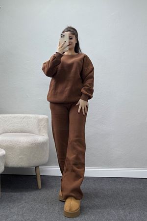 Üç İplik Eşofman Takımı Kahve - 70779.1878.