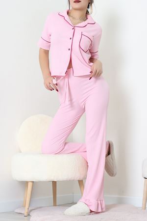 Bürümcük Kumaş Pijama Takımı Pembe - 31800.1961.