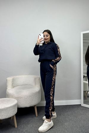 Leopar Garnili Eşofman Takım Lacivert - 20112.1857.