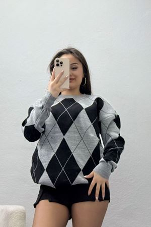 Etnik Desen Triko Grisiyah - 3027.1577.