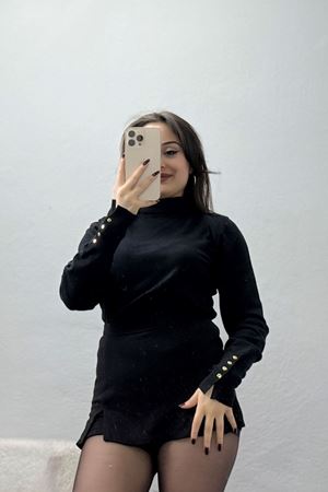 Viskon Elit Boğazlı Triko  Siyah - 31057.1766.