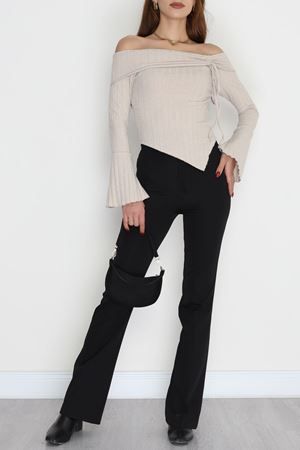 Madonna Yaka İnterlok Bluz Bej - 90971.1748.