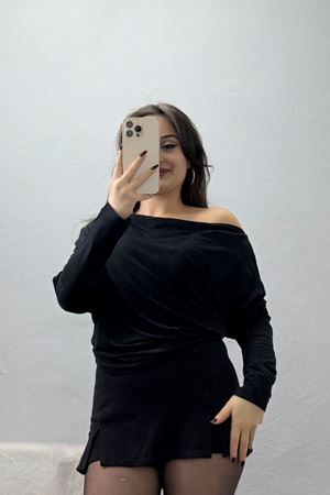 Omuz Düşümlü Asimetrik Bluz Siyah - 22153.200.