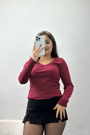 V Yaka Kaşkorse Body Bordo - 70712.1748.
