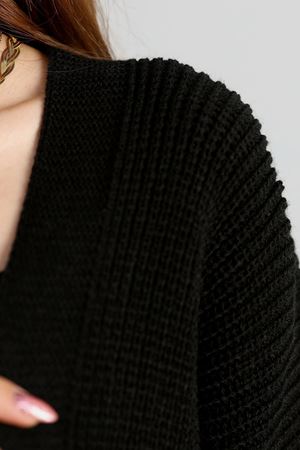 Cep Detaylı Triko Hırka Siyah - 436.1577.