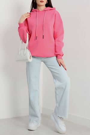 3 İplik Kapşonlu Sweat Koyupembe - 20074.1878.