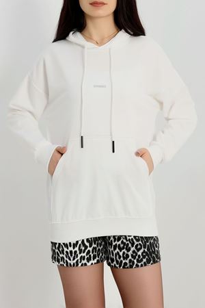 2 İplik Kapşonlu Baskılı Sweatshirt Ekru - 31316.1878.