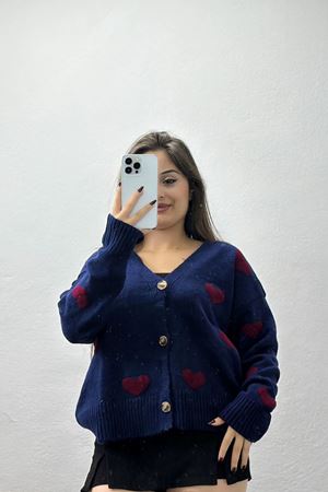 Şardonlu Kalp Desenli Hırka Laci - 31063.1766.