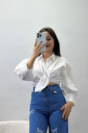 Balon Kol Gömlek Beyaz - 30839.1949.