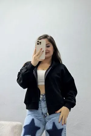 Kadın 3 İplik Kompakt Oversize Fleto Cepli Sweat Siyah