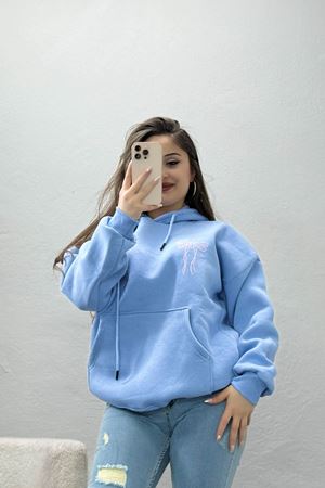 3 İplik Kanguru Cepli Kapşonlu Sweat Bebemavi - 42255.1878.