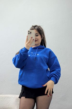 3 İplik Kanguru Cepli Kapşonlu Sweat Saks - 42250.1878.