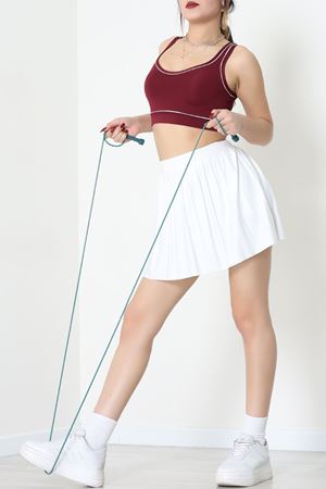 Biyeli Kalın Askılı Crop Atlet Bordo - 9032.125.