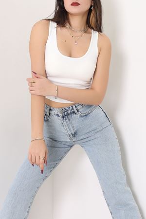 Arkası Dantelli Atlet Beyaz - 5082.125.