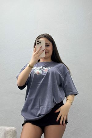 Kompakt Penye Unisex Tişört Koyugri - 55064.1872.