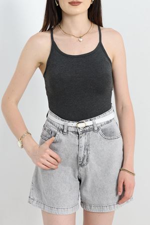 İp Askılı Çıtçıtlı Atlet Füme - 20427.200.